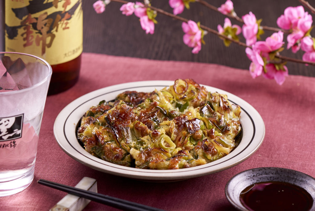 ねぎと納豆のふわふわ焼き